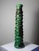 Large Tamegroute candlestick in green glazed terracotta, Morocco, 1960s-1970s.