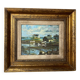 Oil on canvas, seaport scene