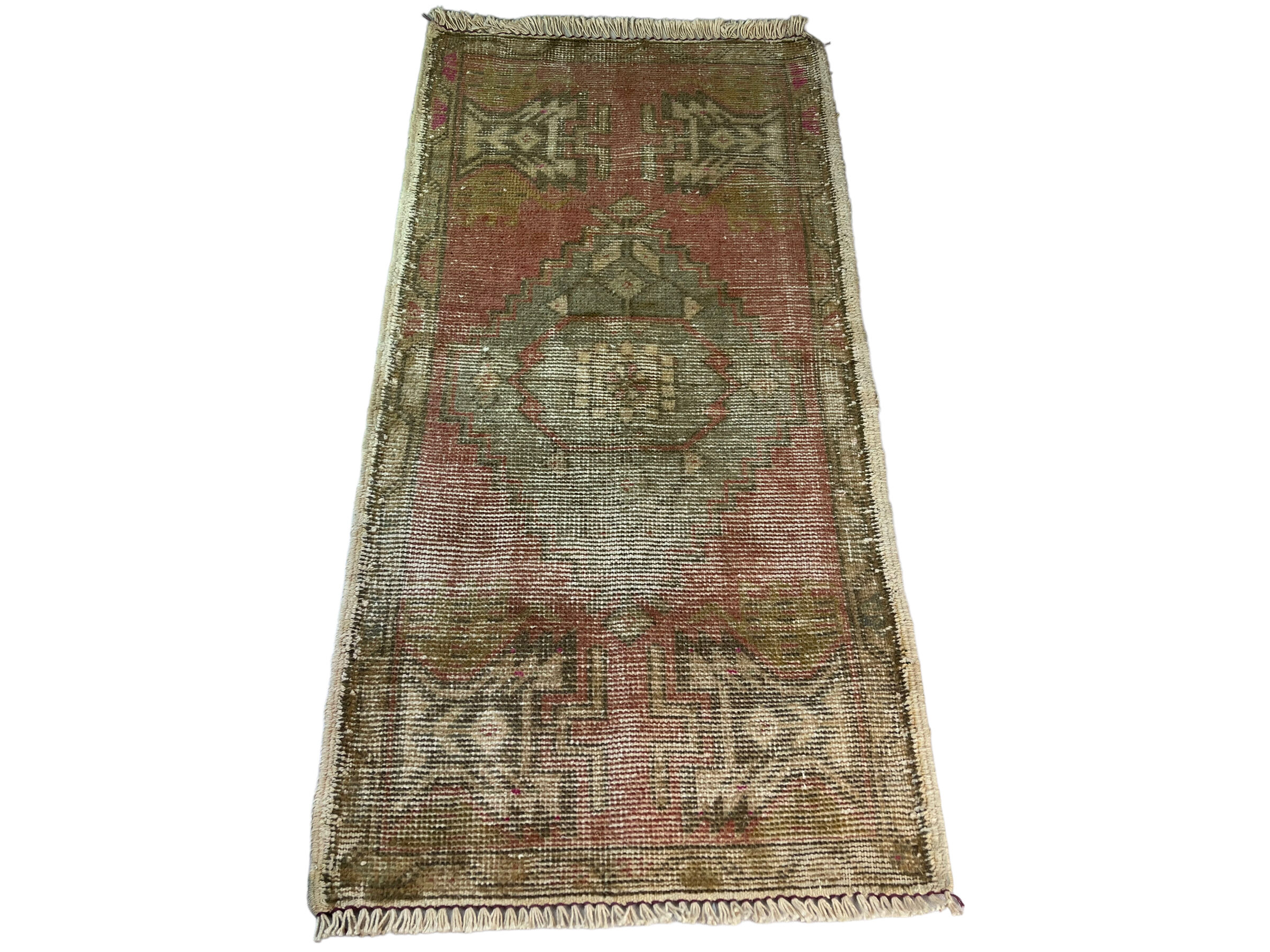 VINTAGE TURKISH PASTEL MINI RUG , 101 x 51 cm