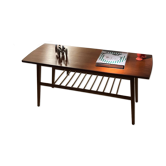 Vintage Scandinavian teak coffee table with shelf "Ingrid"