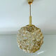Vintage Limburg pendant lamp, Bubble Glass & Brass, 60s