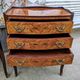 Old pair of large bedside tables in rosewood marquetry Louis XV Style