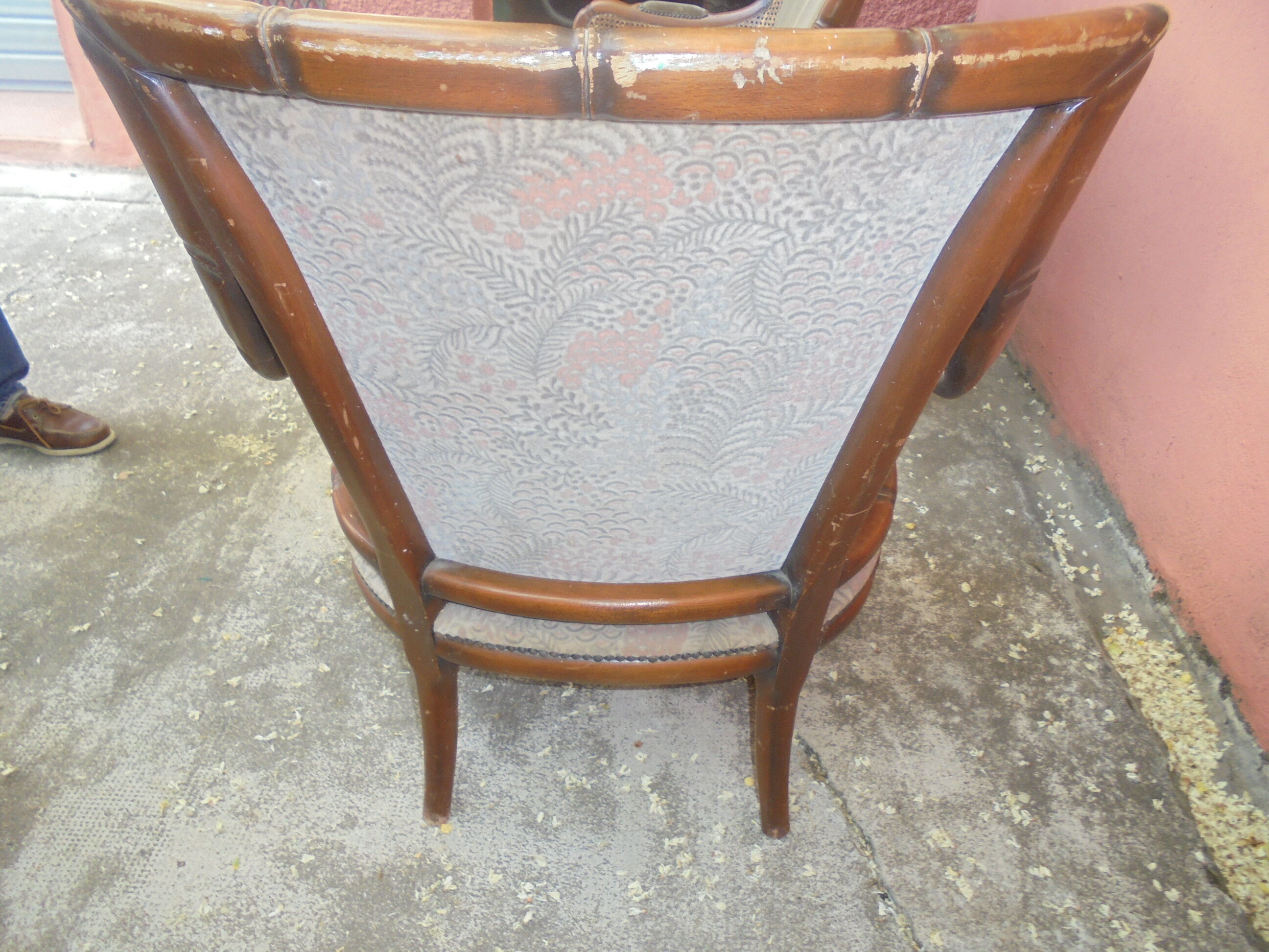 Rattan cane sofa and armchair circa 1970