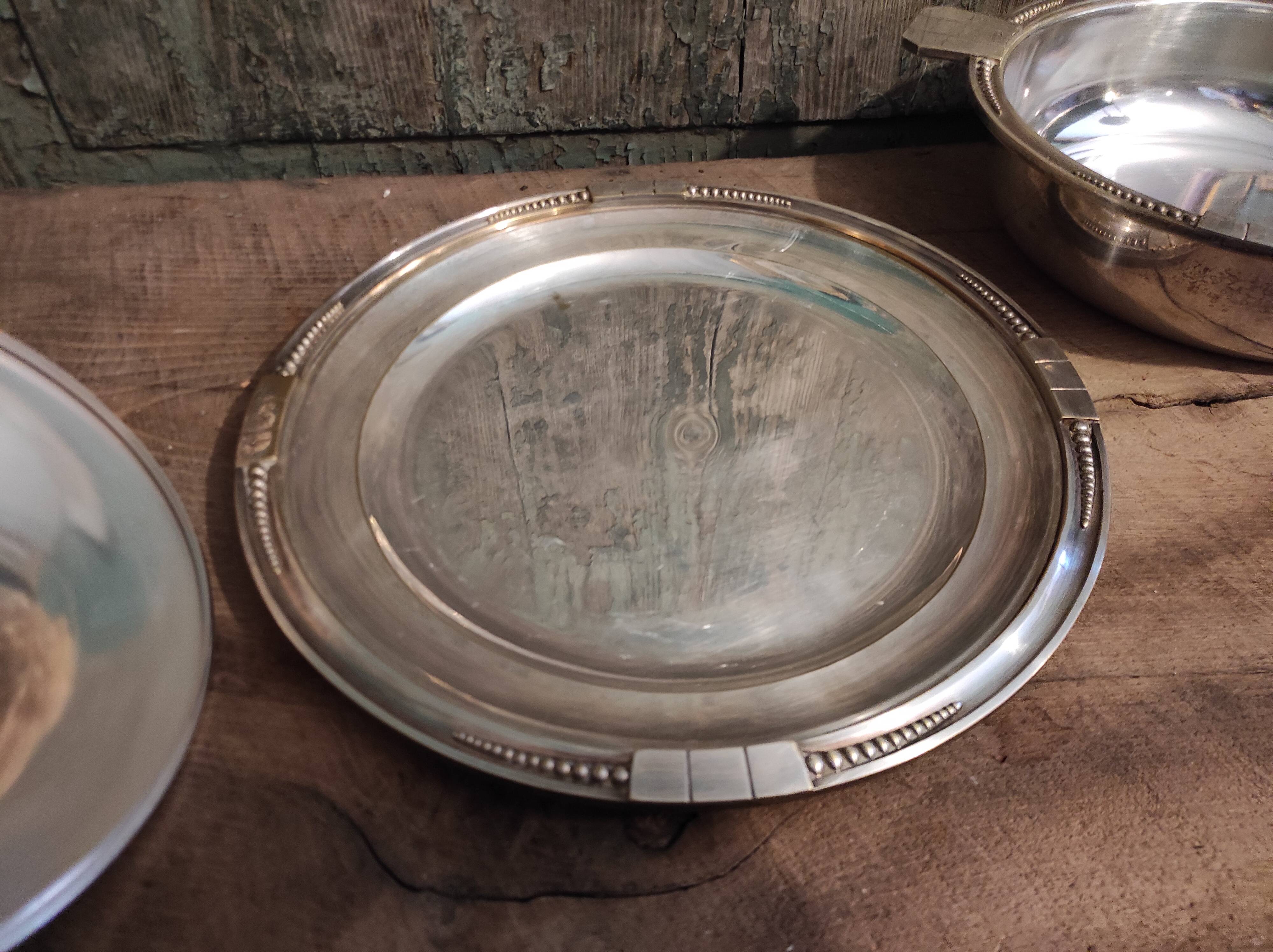 Art Deco silver plated serving dish with lid