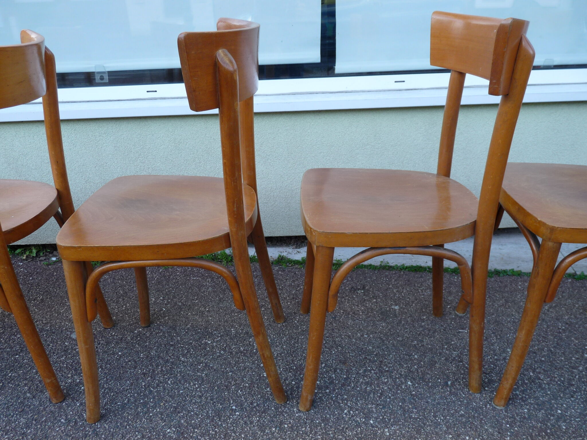 Lot de 6 chaises de bistrot bar en bois