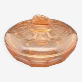 Sucrier en verre rose Vintage