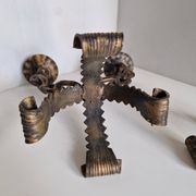 Paire de chandeliers, candélabres brutalistes, années 60-70