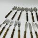 Vintage cutlery set 22 pieces wooden style handles
