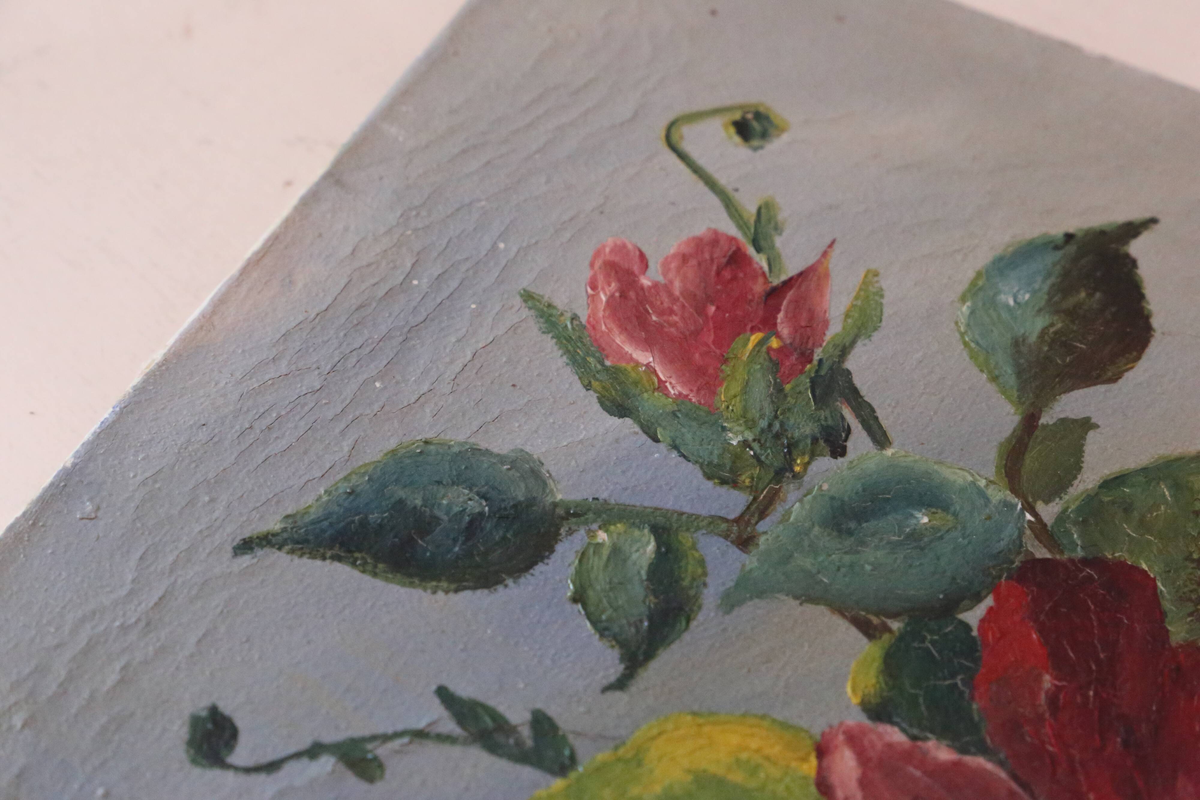 Painting bouquet of flowers, still life, signed Louis Andrey, oil on canvas, mid-twentieth