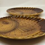 2 vintage fish dishes in slip from Sarreguemines