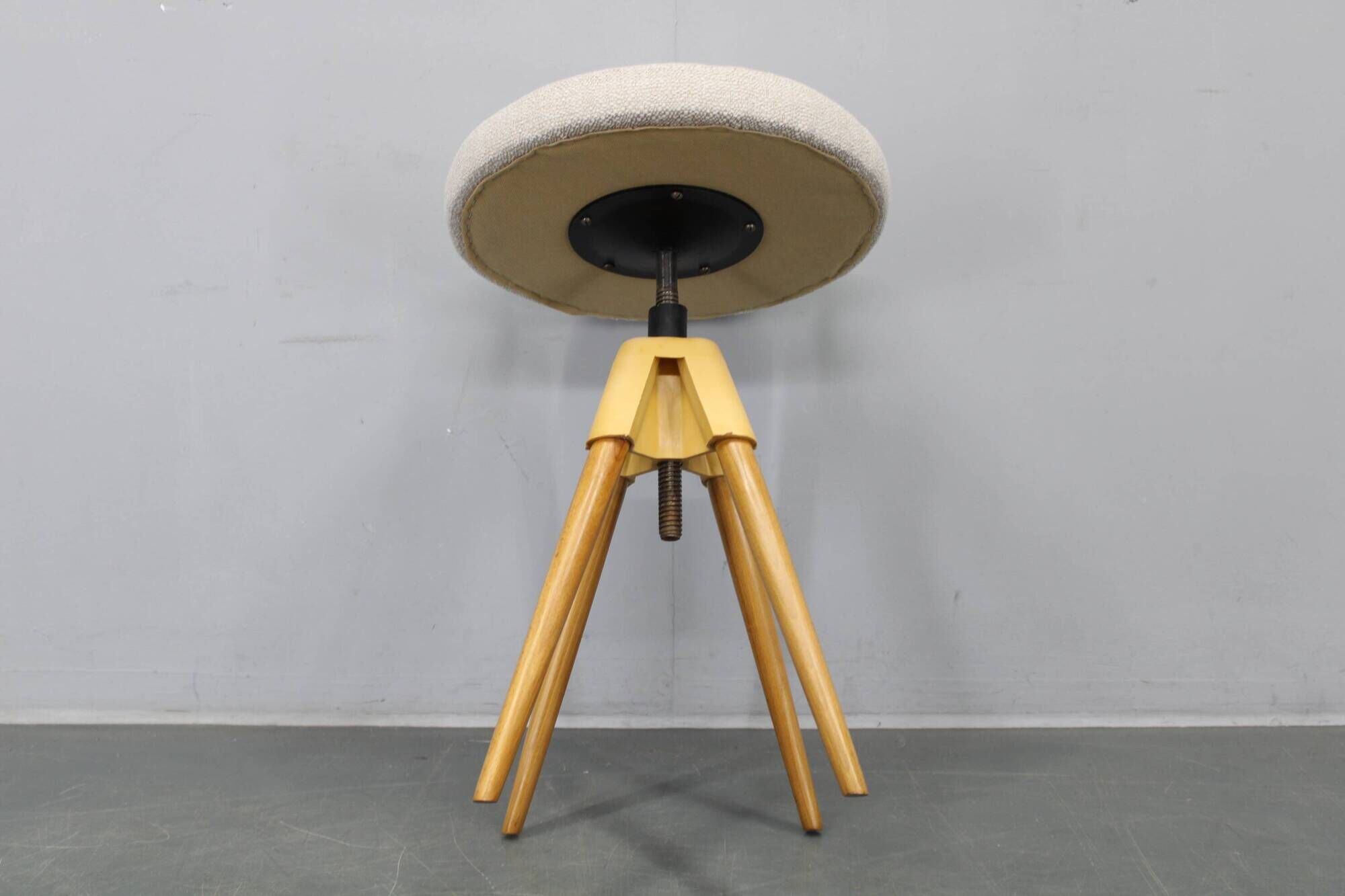 Mid-century swivel piano stool, Czechoslovakia, 1970s