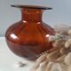 Vase en verre bullé orange