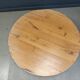 Large tripod round wooden brutalist coffee table, 1960s