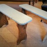 Pair of benches rustic early twentieth