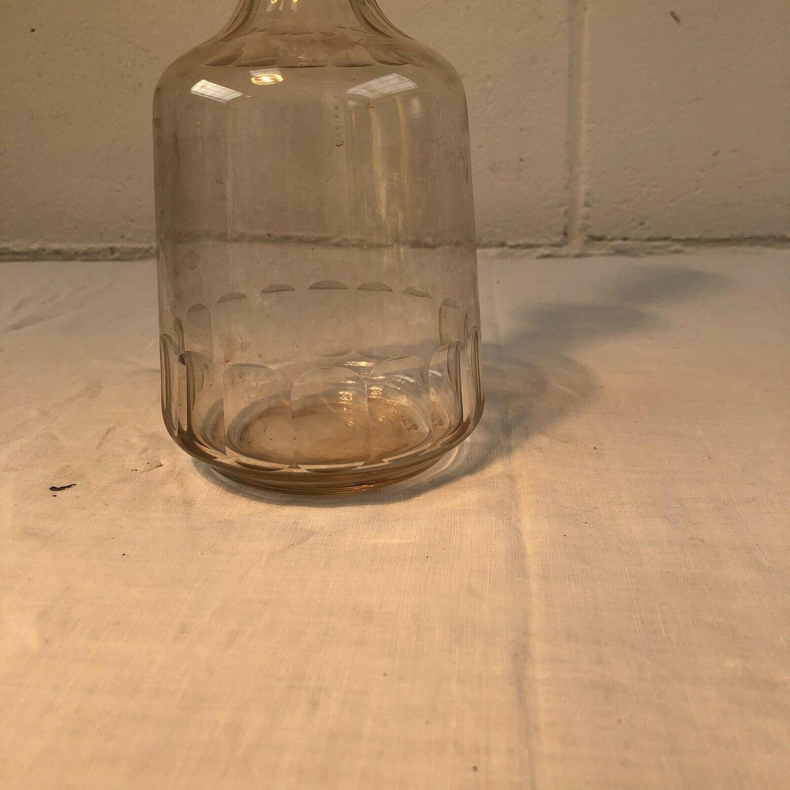 Flat rib crystal bottle late 19th century