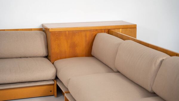 Ensemble de sièges modulaires moderne du milieu du siècle, Italie, années 1960 - Nouvelle tapisserie.