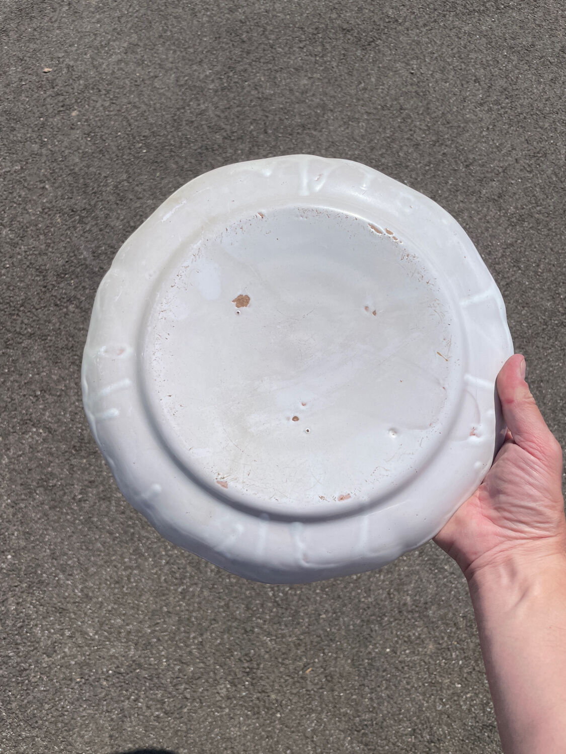 Faience dish islets large plate Chinese décor