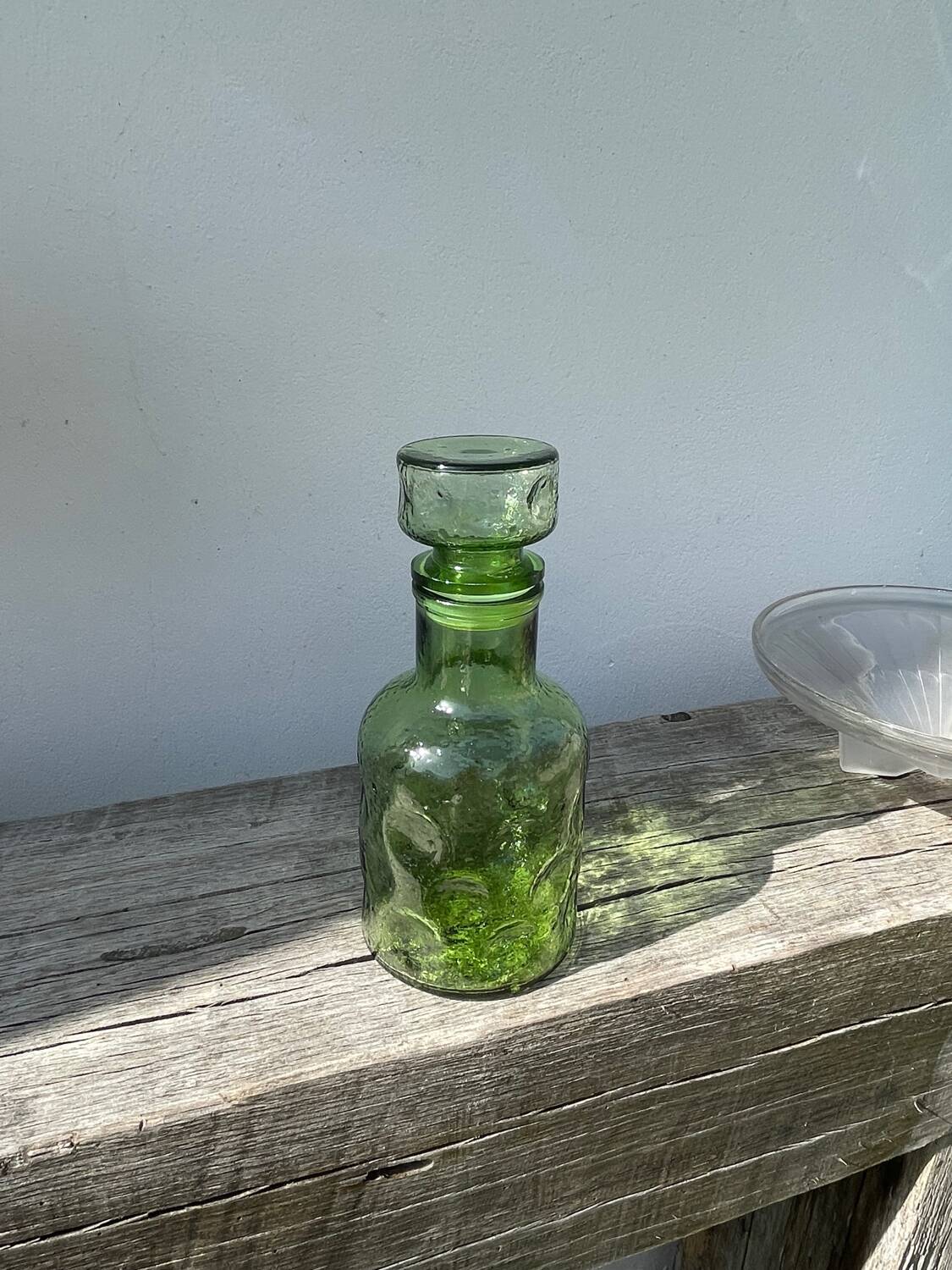 Green glass bottle 1970