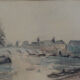 The Seine in Paris. Watercolour by Henri NOIZEUX (1871-?).