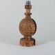 Rare vintage Mid Century brutalist flamed pine table lamp  by Temde