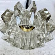Pair of glass pendant lamps, Boréns Borås, 60/70s.