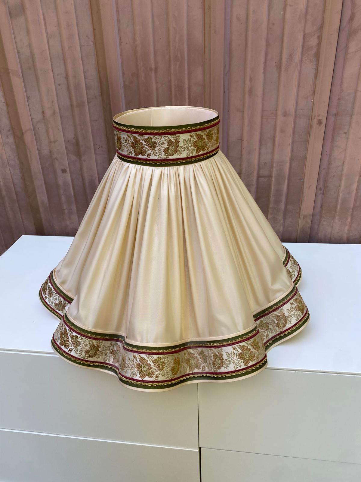 Large vintage scalloped lampshade