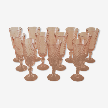 12 Rosaline Luminarc champagne flutes