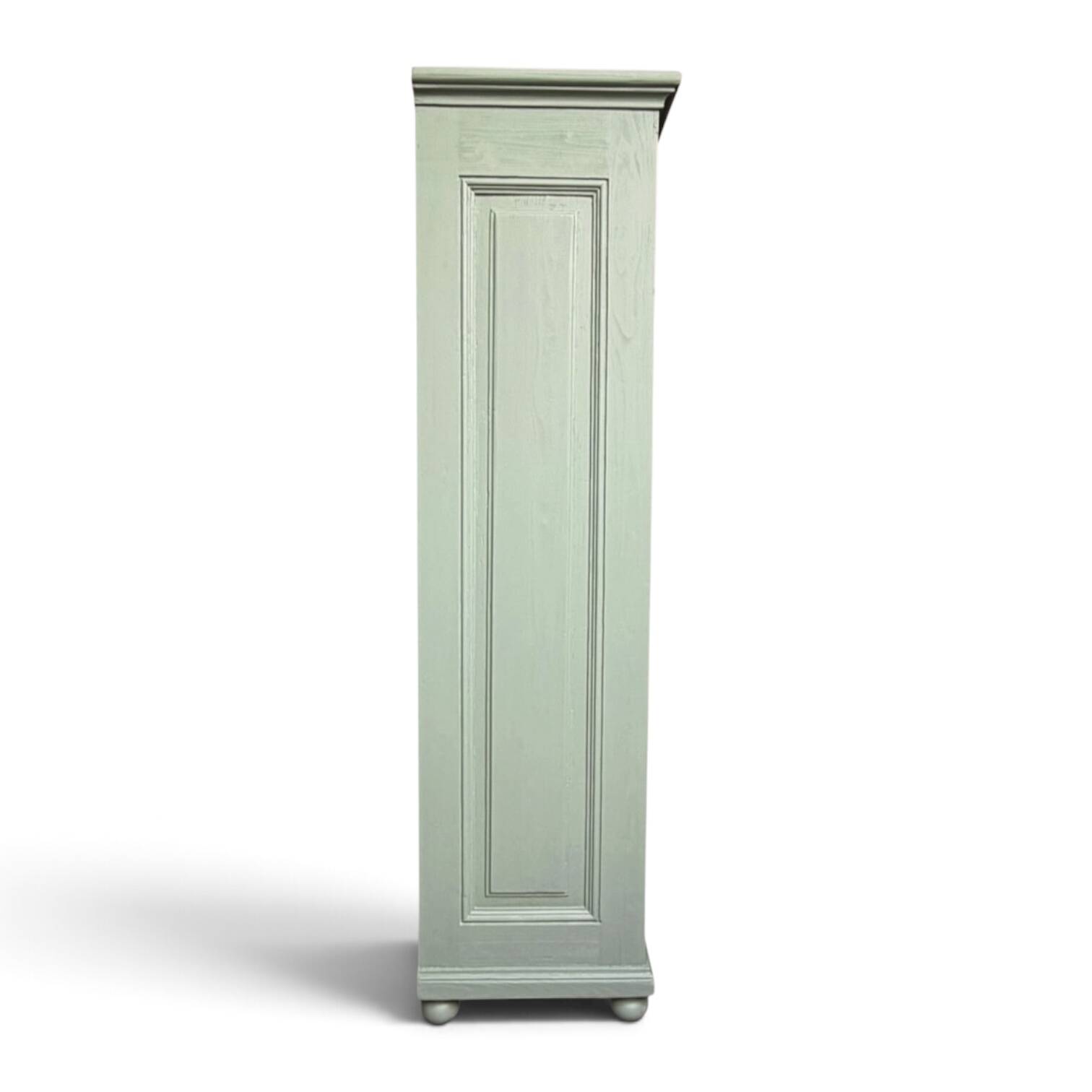 Parisian bonnetière, solid pine, Art Deco, renovated, grey-green.