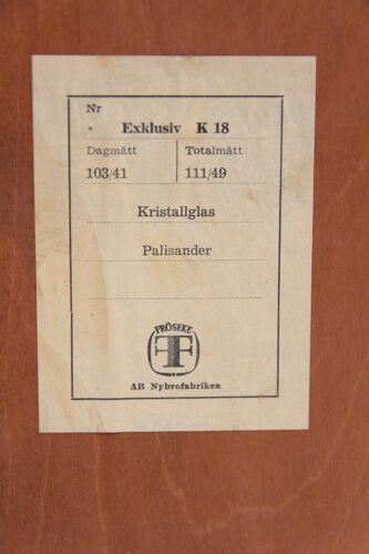 Miroir en palissandre, Fröseke, Suède, 1960 - 111x49cm