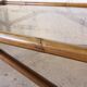 Rattan coffee table and vintage smoked glass top