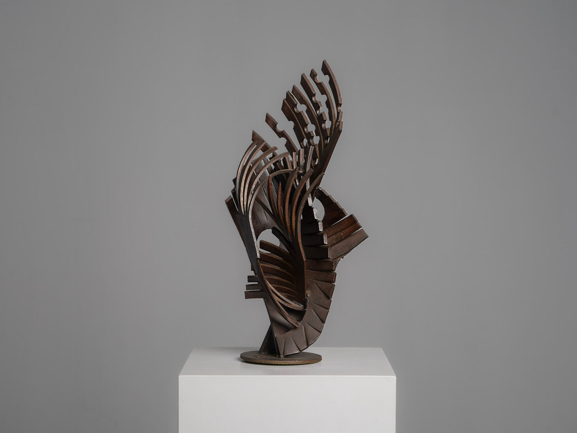 Abstract constructivist iron sculpture, signed CH, Netherlands, 1960s – I