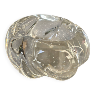 Cendrier vide poche cristal soufflé