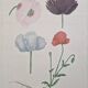 La Roche Laffitte (Born in 1943) - Watercolour drawing on silk - Poppies