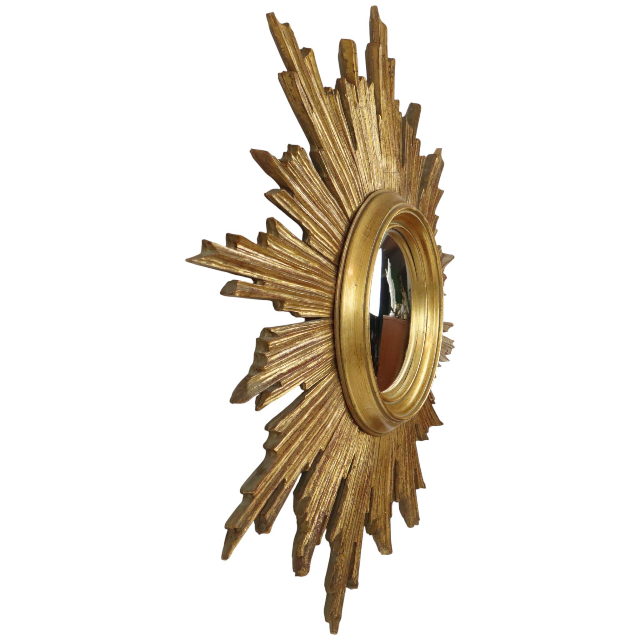 Large Deknudt Sunburst Gold Leaf Sun Mirror Sixties