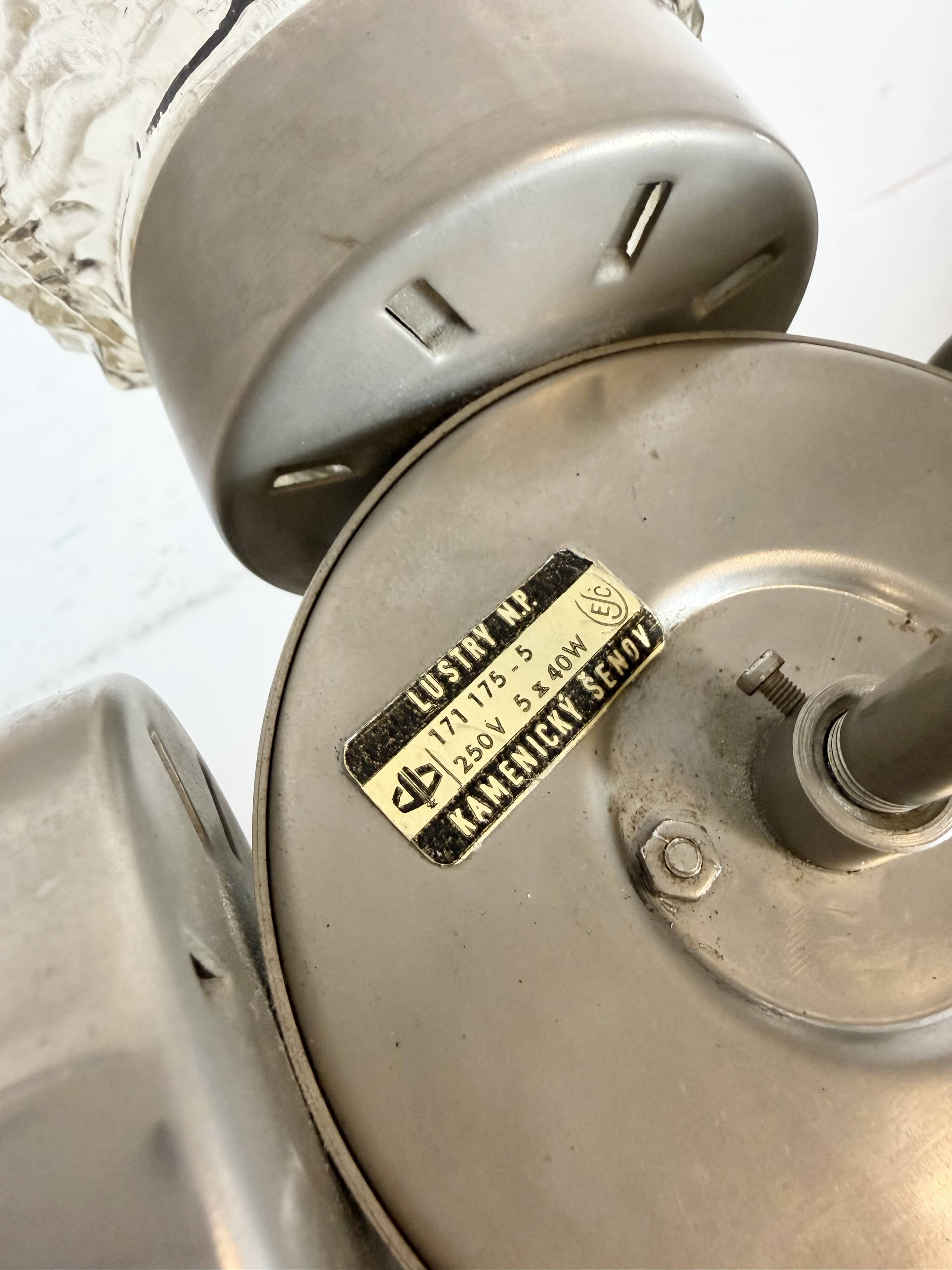 Vintage Cut Glass Chandelier from Kamenický Šenov, 1960s