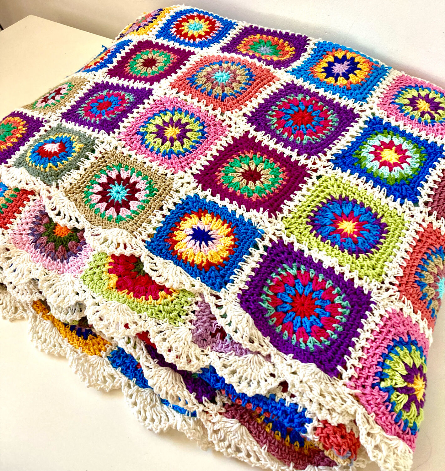 Multicolored crochet cover