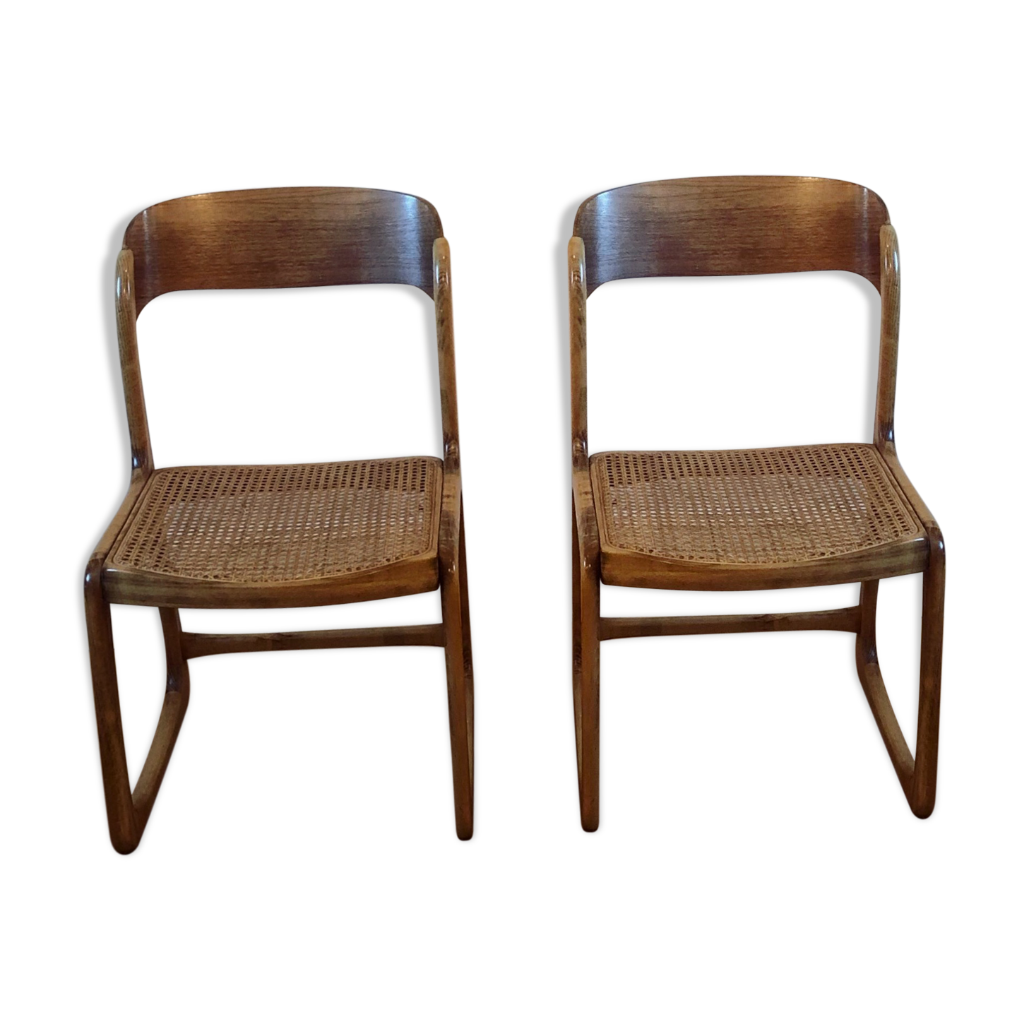 Pair of cannes chairs Baumann sleigh