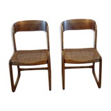 Pair of cannes chairs Baumann sleigh