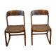 Paire de chaises cannées traîneau Baumann