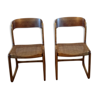 Pair of cannes chairs Baumann sleigh