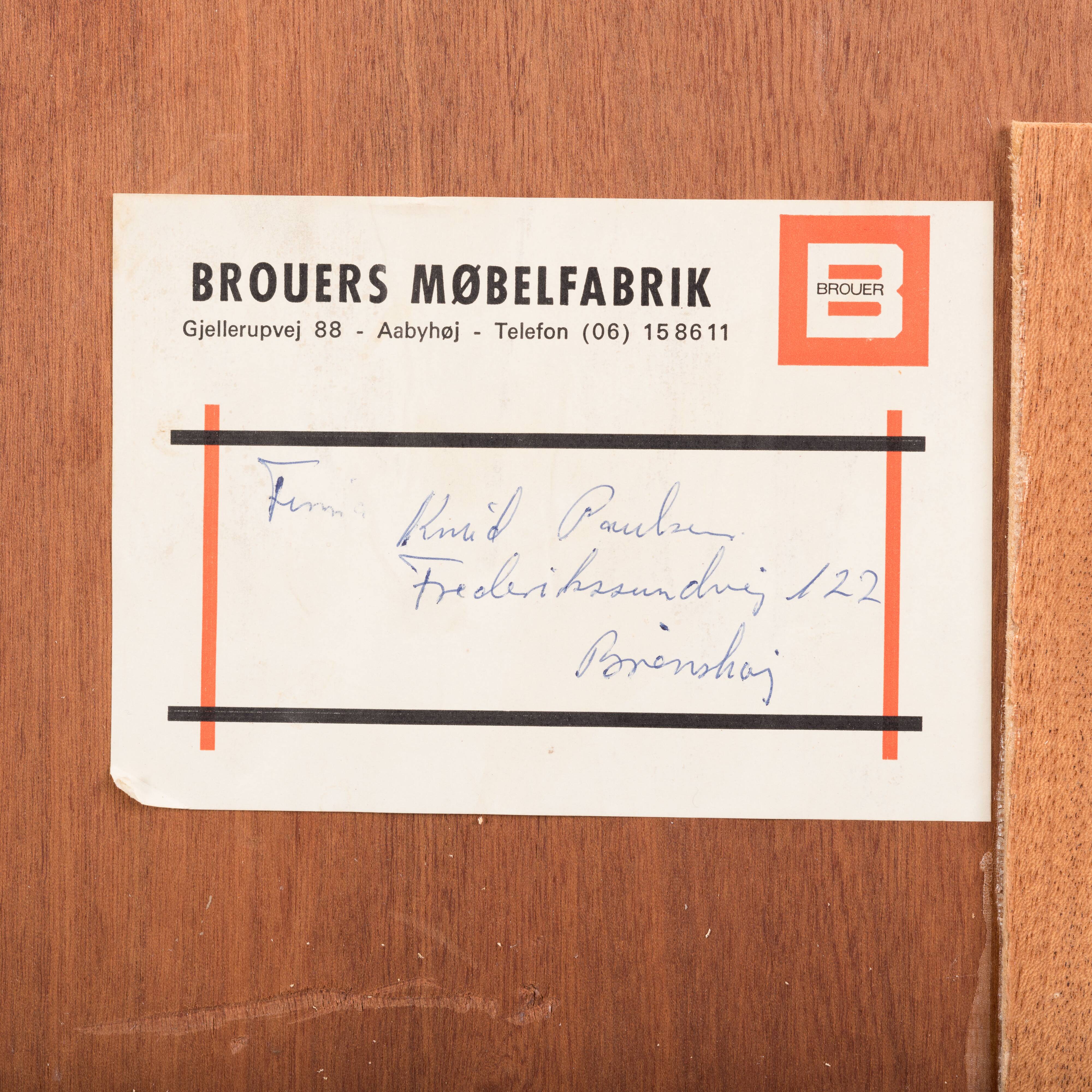 Small Danish rosewood sideboard by E. Brouer for Brouer Møbelfabrik, 1960s