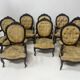 Set of eight Napoleon III style Louis XV armchairs in rosewood, 20th century.