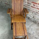Vintage rattan chaise longue 1960