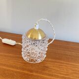 Lampe suspension baladeuse petit verre ancien transparent