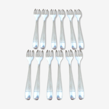 Set of 12 Christofle silver dessert forks