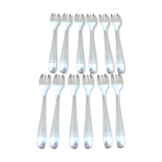 Set of 12 Christofle silver dessert forks