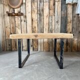 Table basse en bois et métal SNCF