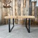 Table basse en bois et métal SNCF