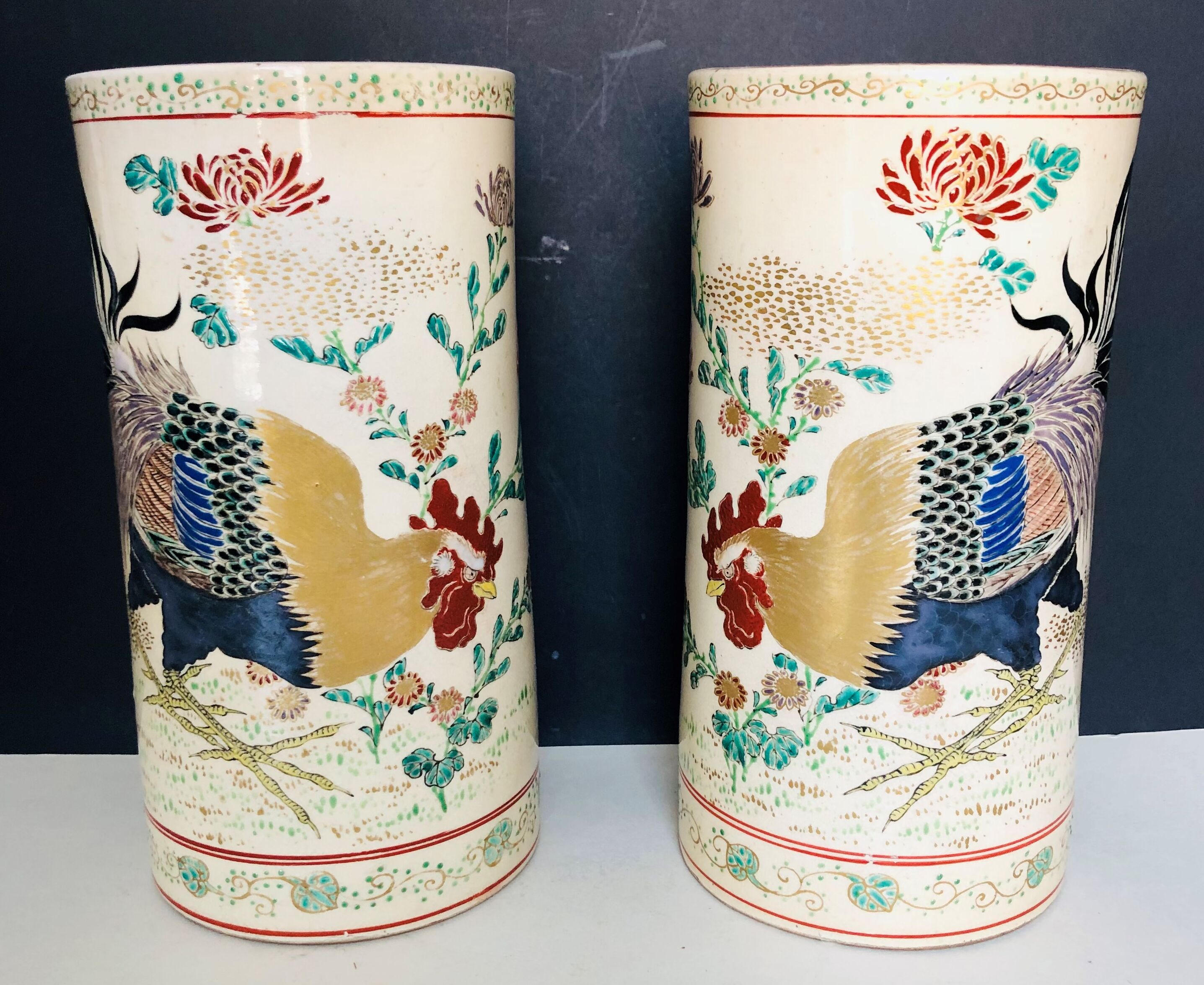 Pair of ancient roller vases