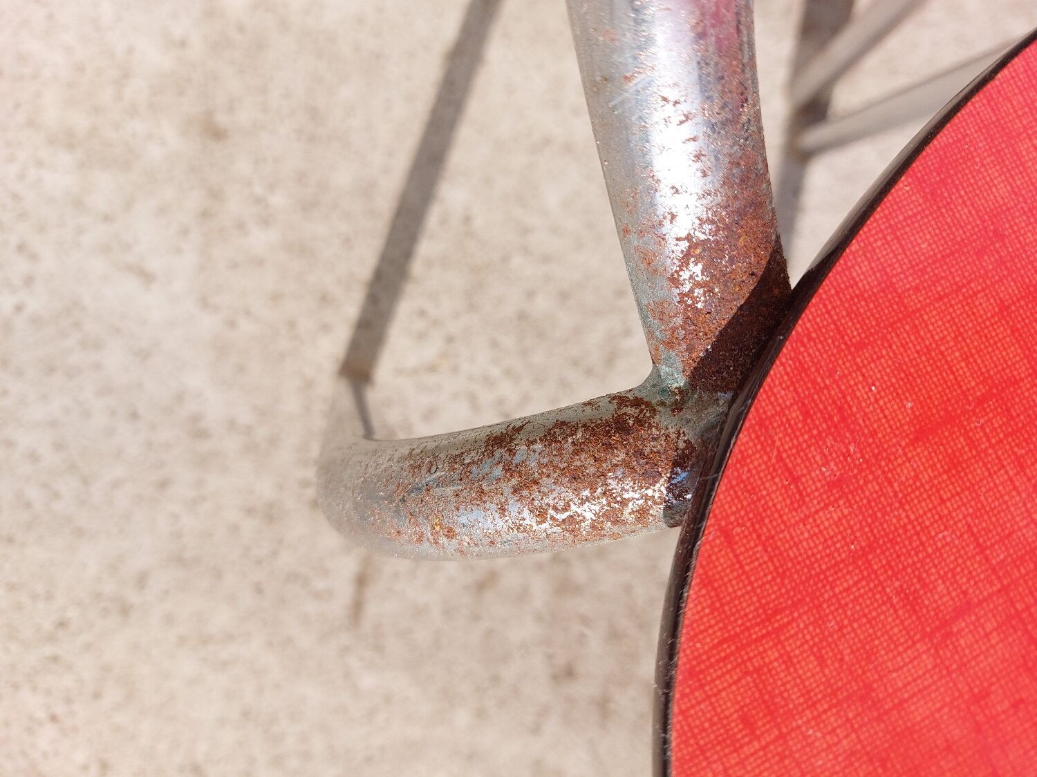 Red formica chairs
